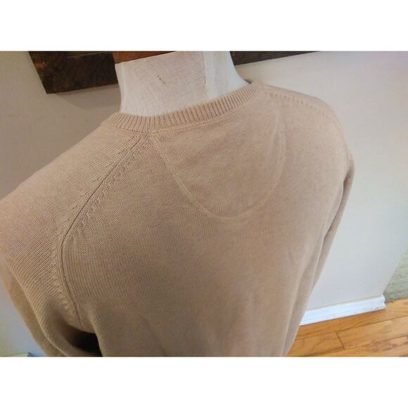 FYNCH-HATTON SUPERSOFT COTTON Men's L V Neck Tan Sweater Jumper - Picture 7 of 12